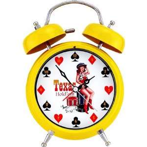    Texas Holdem Double Bell Alarm Clock Yellow