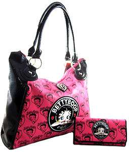   Boop Cafe Tote Croc Embossed Side Purse Handbag Wallet SET Pink  
