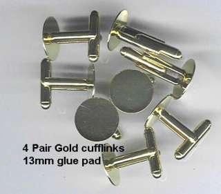Gold Findings form blanks cufflinks Button jewelry 15mm  