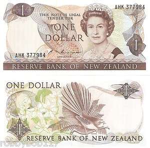 NEW ZEALAND $1 Banknote World Money Currency BILL Queen Elizabeth ( S 
