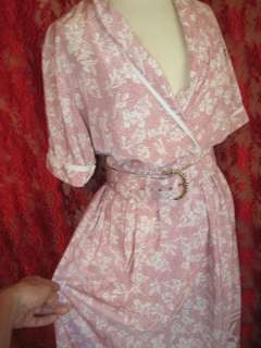 Vintage 1980s Pink White Day Dress by Lady Carol Large  