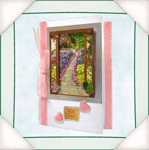 Flower Soft   3D Picture Window Card Topper Spring Path  