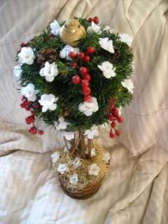 ON SALE One of a kind Christmas floral decoration 18 topiary shabby 