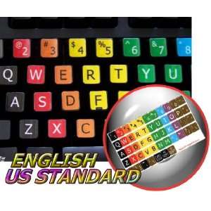   (UPPER CASE) ENGLISH US COLORED KEYBOARD STICKER