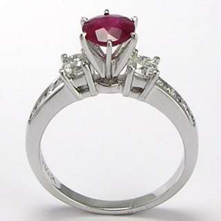 14k White Gold Ruby and Diamond Anniversary Ring  