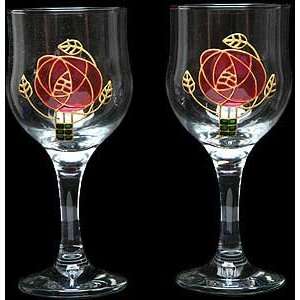  Celtic Glass Designs Set of 2 Hand Painted Wine Glasses in 