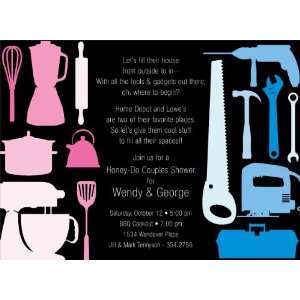  Honey Do Couples Shower Black Invitations