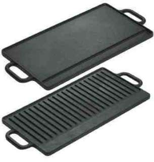   CAST IRON TWO BURNER DOUBLE SIDED REVERSIBLE GRILL / GRIDDLE  
