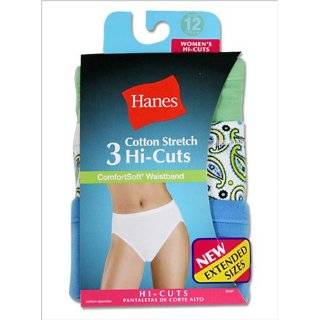Hanes Plus Size Womens Comfortsoft Cotton Stretch Hi Cuts by Hanes