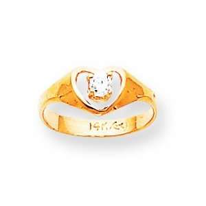  14k Child April Birthstone Ring, Size 3 Jewelry
