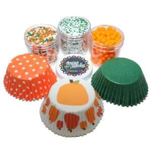 Pumpkins Cupcake Kit by Crispie Sweets   Sprinkles and Baking Cups Set 