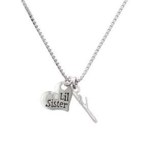  3 D Hair Curling Iron Lil Sister Initial Charm Necklace 