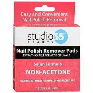    Studio 35 Nail Polish Remover Pads Non Acetone, 10 ea Beauty