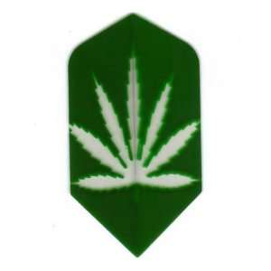   #3161 AmeriThon Green/Clear Pot Leaf Dart Flights