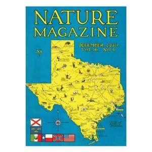  Nature Magazine   Detailed Map of Texas State with Scenic 