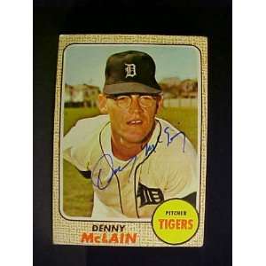  Denny McLain Detroit Tigers #40 1968 Topps Signed Baseball 