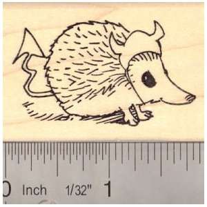  Hedgehog in Devil Halloween Costume Rubber Stamp Arts 