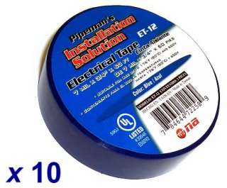 10 ROLLS OF 60 BLUE 3/4 ELECTRICAL TAPE   ET 12  