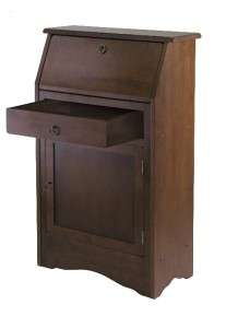 Elegant Secretary Desk Antique Walnut Cabinet Storage  