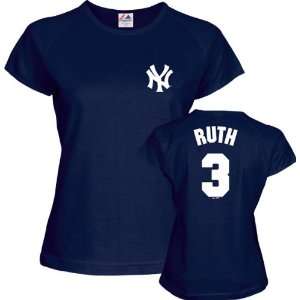 Babe Ruth New York Yankees Womens Cooperstown Name & Number Tee