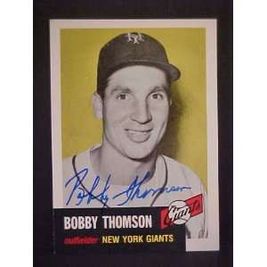 Bobby Thomson New York Giants #330 1953 Topps Archives Signed 