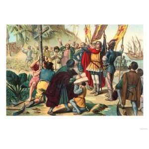 Christopher Columbus Taking Possession of the New World for Spain, c 