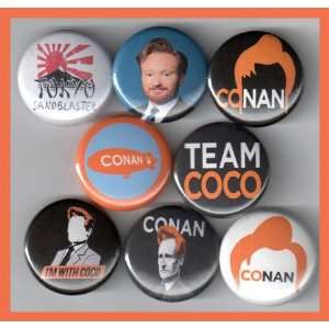 Conan OBrien Team Coco Set of 8   1 Inch Magnets