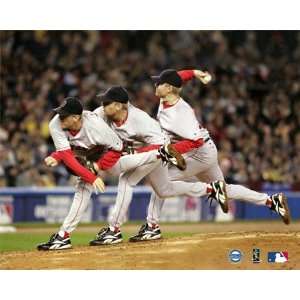 Curt Schilling Boston Red Sox 16x20 Autographed Triple Exposure 