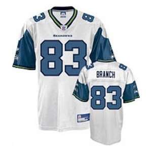 Deion Branch Jersey Reebok White Replica #83 Seattle Seahawks Jersey