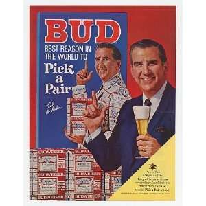 1967 Ed McMahon Photo Bud Budweiser Beer Pick a Pair Print 