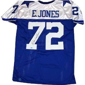  Ed Too Tall Jones Custom Blue Throwback Jersey Sports 