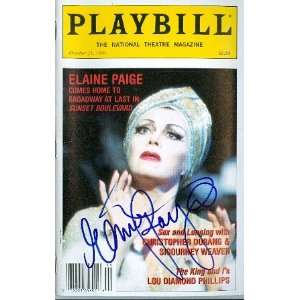   autographed Broadway Playbill by Elaine Paige