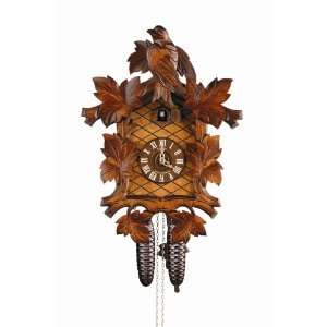  Cuckoo Clock, Black Forest, Leaf & Bird, Almond Model #8T 