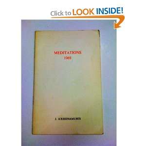  Meditations 1969 J. Krishnamurti Books