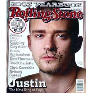 JUSTIN TIMBERLAKE Autographed Rolling Stone Magazine PSA/DNA