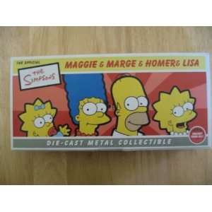 the simpsons die cast metal collectible playset maggie,marge,homer 