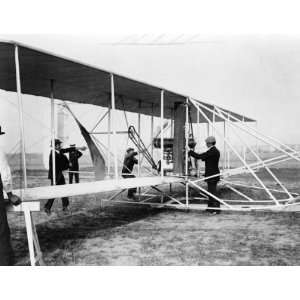 1909 photo Orville Wright with his airplane in Berlin, Germany, at 