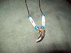 buffalo tooth necklace Native American made Mountain Man rendezvous 