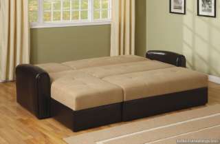 Sectional Sofa Sleeper Bed Ottoman Set Couch Storage  