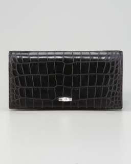 Roseau Embossed Croc Wallet