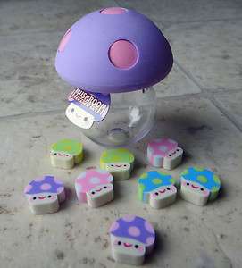 Kawaii Cute Mushroom Erasers Collectable Iwako Like Purple  