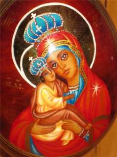 Icono ortodoxo Jesús POCHAEV de la Virgen María rusa de huevo 2
