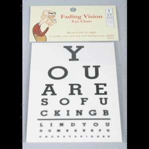 FADING VISION EYE CHART Test Joke Prank Blind Seeing DR  