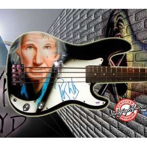   Autographed Airbrush Roger Waters Bass Guitar PSA 