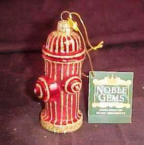 Christmas Firefighters Fire Hydrant Ornaments  