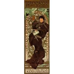 SARAH BERNHARDT LORENZACCIO THEATRE DE LA RENAISSANCE VINTAGE POSTER 