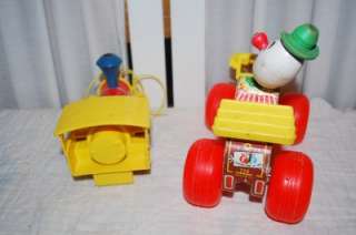This is for a vintage FISHER PRICE Pull Toy lot  The clown jalopy and 