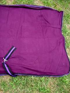 Horse Polar Fleece Sheet Cooler Blanket Rug Purple 70  