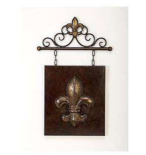 FLEUR DI LIS HANGING METAL WALL ART SCULPTURE DECOR  