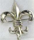 VTG STERLING SILVER FLEUR DE LIS CHATELAINE PIN